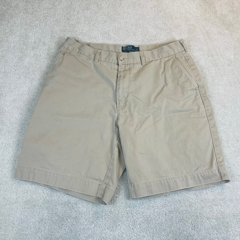 Polo Ralph Lauren Prospect Chino Shorts Mens 34 (33) Tan Classic Flat Front